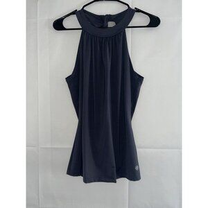 Athleta Top Halter Women’s Size Large High Neck Sleeveless Ruched Back Zipper